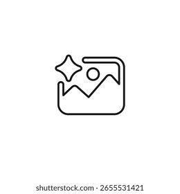 Ícone de imagem neural com linhas e formas abstratas. perfeito para temas de inteligência artificial.