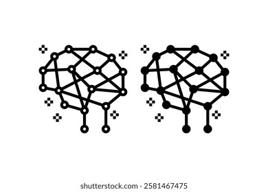 AI neural network concept icon Vector