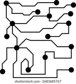 Logotipo del icono de la red neuronal de la IA con la línea negra en forma de Imagen de la nube y del circuito de datos conveniente para el diseño simple o el marcador