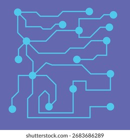 Logotipo del icono de la red neuronal de la IA con la línea azul en forma de Imagen de la nube y del circuito de datos conveniente para el diseño simple o el marcador