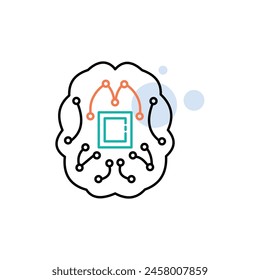 AI Neural Networks Vector Icon Design