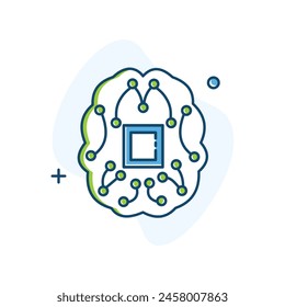 AI Neural Networks Vector Icon Design