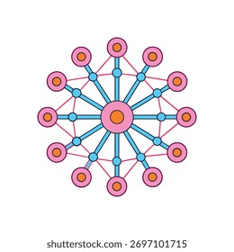 ai padrão de rede simétrico de formação de teia neural 