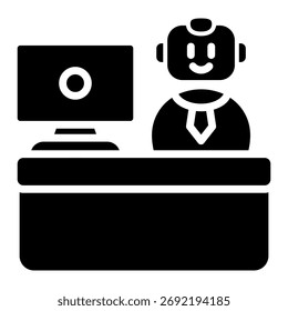 Ai Office Assistant Icon Element For Design