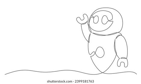 AI One line drawing isolated on white background