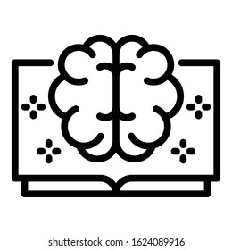 Ai open smart book icon. Outline ai open smart book vector icon for web design isolated on white background