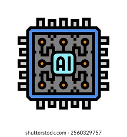 ai optimization chip data center color icon vector. ai optimization chip data center sign. isolated symbol illustration