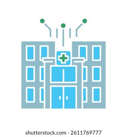 AI optimization of hospital work black line icon for digital and print projects.  Minimal clean icons for apps and websites. Modern simple icons for UI UX and branding