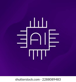 AI-optimiertes Hardwaresymbol, Linie, Vektordesign