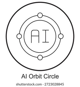 AI Orbit Circle Icon, AI Orbit Network, Circular Intelligence, Connected AI System, Neural Orbit Core, vector
