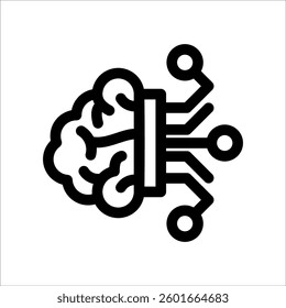 AI Outline Icon. Simple vector illustration On White Background