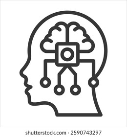 Ai Outline Icon Vector Illustration