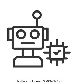 Ai Outline Icon Vector Illustration