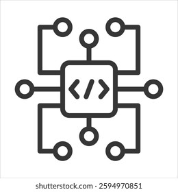 Ai Outline Icon Vector Illustration