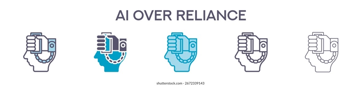 Ai Over Reliance Icon Pack For Graphic Design - Multiple Styles