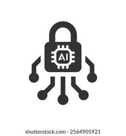 Ai padlock icon, Vector graphics