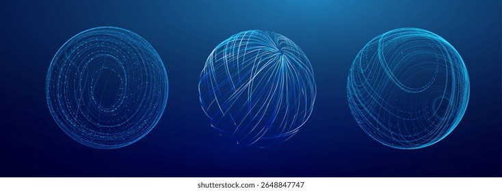 AI Particle Globe Background com pontos de dados digitais e efeito de esfera de luz abstrata. Moderna Rede Vetorial 3D para Pesquisa Científica ou Layout Biotecnológico. Estrutura nebulosa geométrica com onda médica.