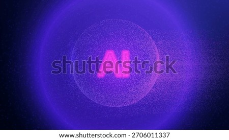 AI Particle Globe Background. Digital Dot Sphere With Gradient. 3D Tech Bg For World Data Concept. Neon Wireframe Circle With Digital Vibration Effect. Blue And Purple AI Particle Globe