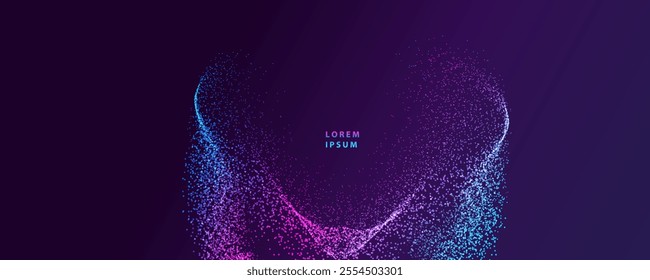 Ai particles splash abstract banner background. Neon tech design. Technology and science concept. Artificial Intelligence futuristic connect vector.