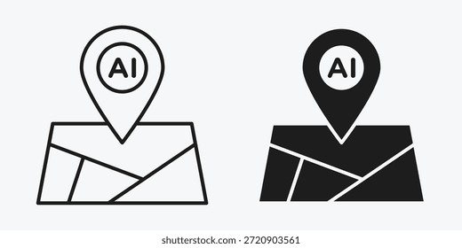 AI pathway icon representing artificial intelligence data flow, neural pathways, smart decision routes, and connected machine learning systems.