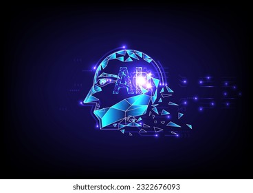 ai pattern brain light small circle surrounding ai abstract background idea hi tech background ai energy concept