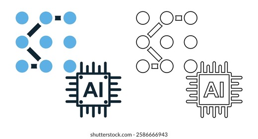 AI pattern recognition icon vector with a futuristic and tech inspired design. Perfect for artificial intelligence, machine learning, automation and data analysis
