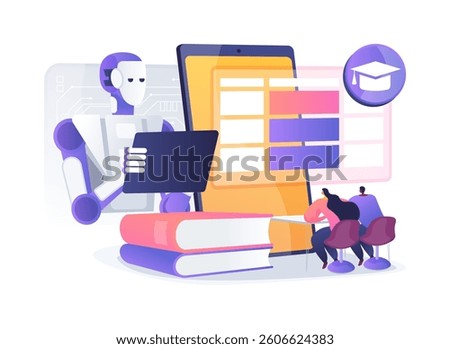 AI Personalized Learning for Students abstract concept vector illustration. Teachers use AI platforms to create individualized lesson plans catering to each student's needs. abstract metaphor.