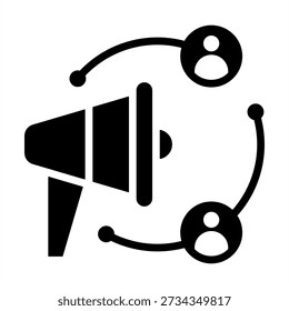 Ai Personalized Marketing Icon - Solid Black Glyph Icons For Artificial Intelligence and AI Technology