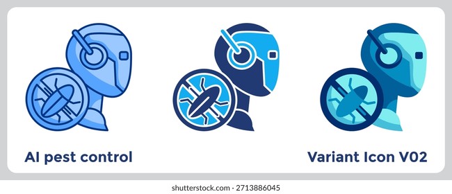 AI Pest Control detects and manages pest threats with minimal chemical use and high precision. Blue, Flat Blue, Dualtone style.