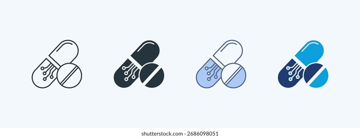 Colección De Iconos De Estilo Múltiple De Farmacia Ai