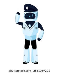 ai police cyborg machine isolated design