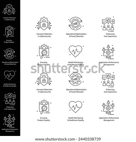 AI Powered Anomaly Detection Vector Icons Safeguarding Your Systems