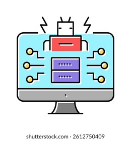 ai powered attacks color icon vector. ai powered attacks sign. isolated symbol illustration