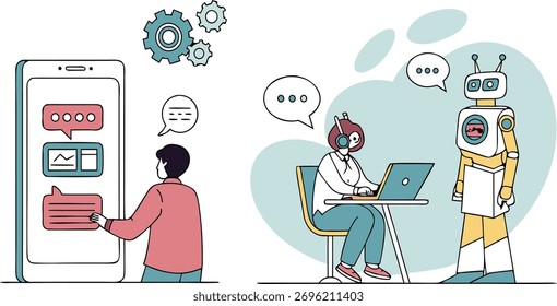 Servicio de Asistencia al cliente potenciado por IA y automatización con asistencia humana