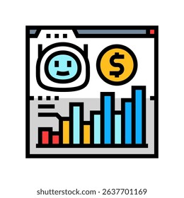 ai powered financial advisor fintech color icon vector. ai powered financial advisor fintech sign. isolated symbol illustration