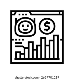 ai powered financial advisor fintech line icon vector. ai powered financial advisor fintech sign. isolated contour symbol black illustration