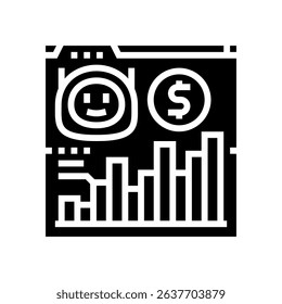 ai powered financial advisor fintech glyph icon vector. ai powered financial advisor fintech sign. isolated symbol illustration