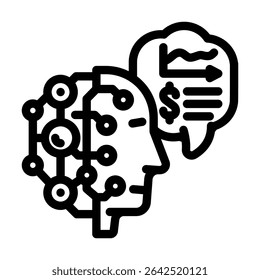 ai powered financial advisor fintech ícone da linha vetor. ai powered financial advisor fintech sinal. isolado símbolo do contorno ilustração em preto