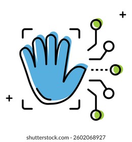 AI Powered Hand Gesture Sensor Vector Icon design