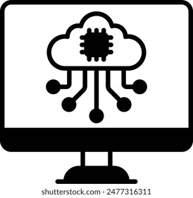 KI-gestützte integrierte Schaltkreis-PC-Vektorgrafik-Design Künstliche allgemeine Intelligenz-Symbol, Natural Language Processing-Zeichen, Machine Deep Learning spezialisiertes Cloud-Computing-Mikrochip-Hardwarekonzept