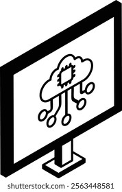 ai powered integrated circuitry pc vector design Artificial general intelligence symbol, Natural Language Processing sign, Machine Deep Learning specialized cloud computing microchip hardware concept