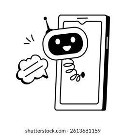 AI powered online bot, virtual interaction, ready to use vector