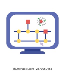 AI powered quantum computing system simulating complex calculations