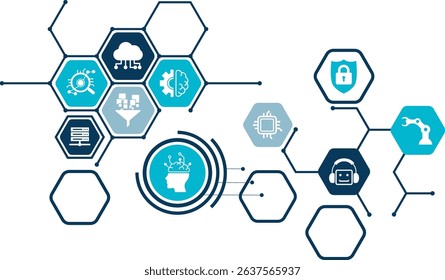 AI Powered Search Engines artificial intelligence drive digital marketing, SEO automation. Vector illustration