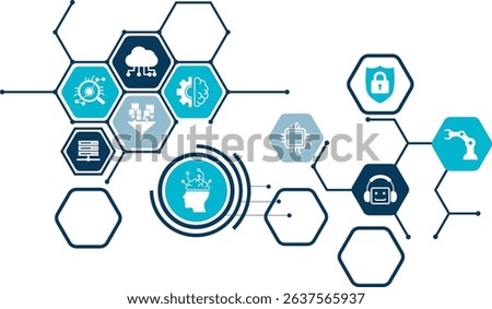 AI Powered Search Engines artificial intelligence drive digital marketing, SEO automation. Vector illustration