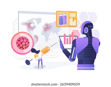 AI in Predicting and Preventing Pandemics abstract concept vector illustration. AI predicts outbreaks to prevent global health crises. abstract metaphor.