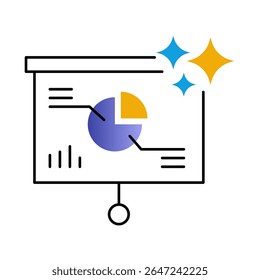 AI Presentation Maker Vector icon. Effortless Slide Creation, AI-Driven Presentation Tools, Automated Slide Design, Digital Content, Smart Business Presentations.