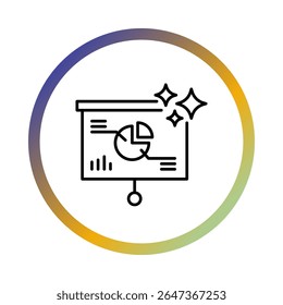 AI Presentation Maker Vector icon. Automated Slide Design, Digital Presentation Creation, AI-Powered Content Generation, Smart Presentation Tools.