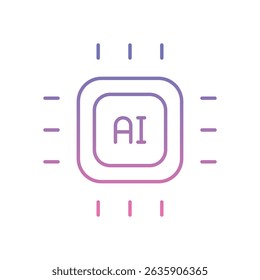 Ai Process Icon vector stock illustration