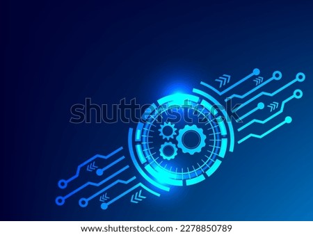 AI, ai processing on circuit board. GPT technology data analysis in futuristic.
Blue background modern technology